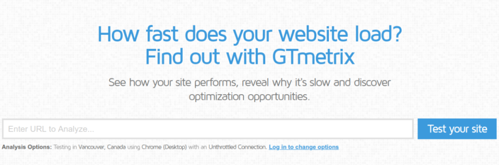 GtMetrix Speed Test