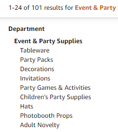 Sub Category Amazon